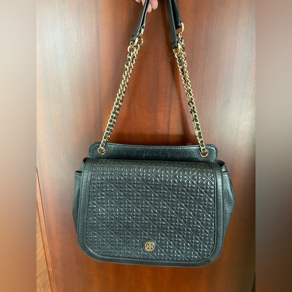 Tory Burch Black Quilted Leather Bryant Shoulder Bag